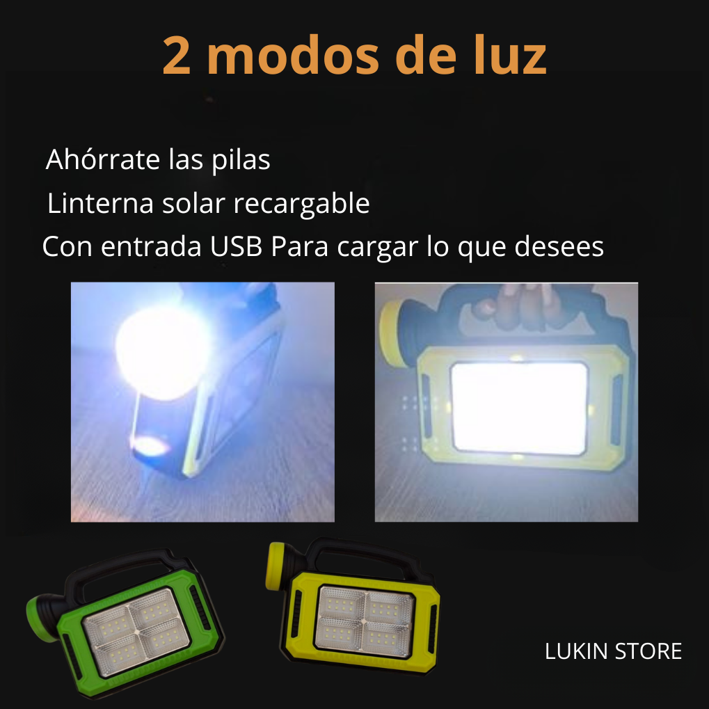 LINTERNA SOLAR LED RECARGABLE