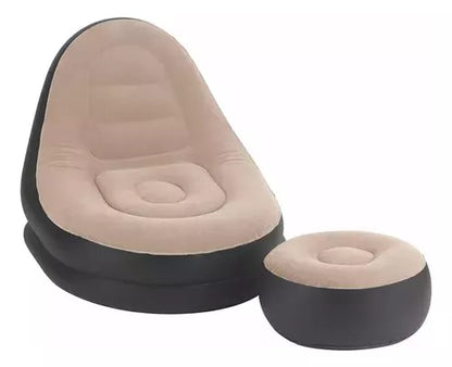 SOFÁ INFLABLE CON PUFF PARA PIES