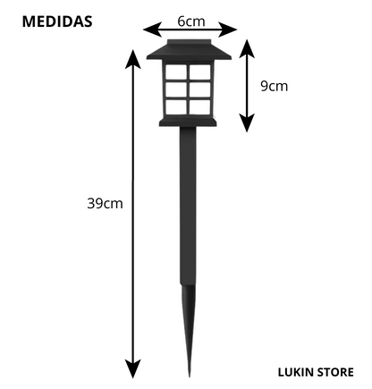 4 ESTACAS SOLARES LUZ CÁLIDA