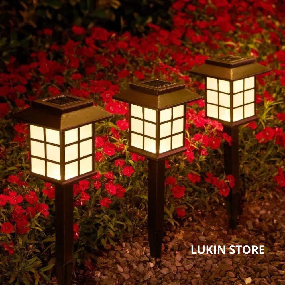 4 ESTACAS SOLARES LUZ CÁLIDA