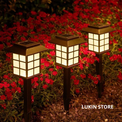 4 ESTACAS SOLARES LUZ CÁLIDA