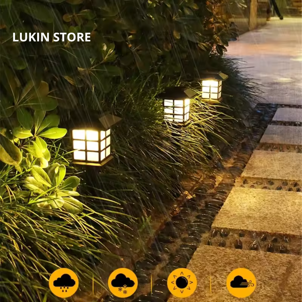 4 ESTACAS SOLARES LUZ CÁLIDA