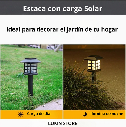 4 ESTACAS SOLARES LUZ CÁLIDA